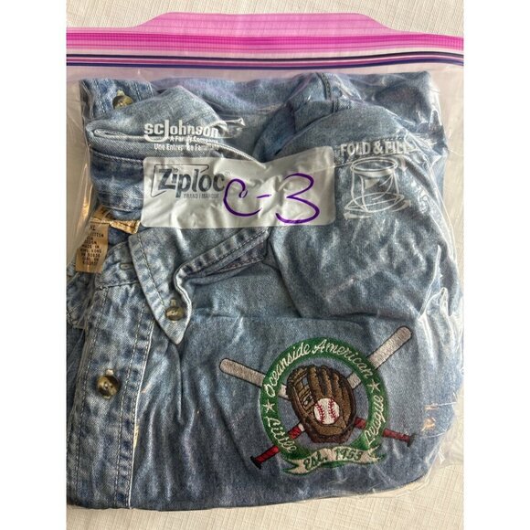 Port Authority Men's Blue Button-Up Shirt Cotton Denim Long Sleeve Size XL (C-3) - Picture 8 of 9